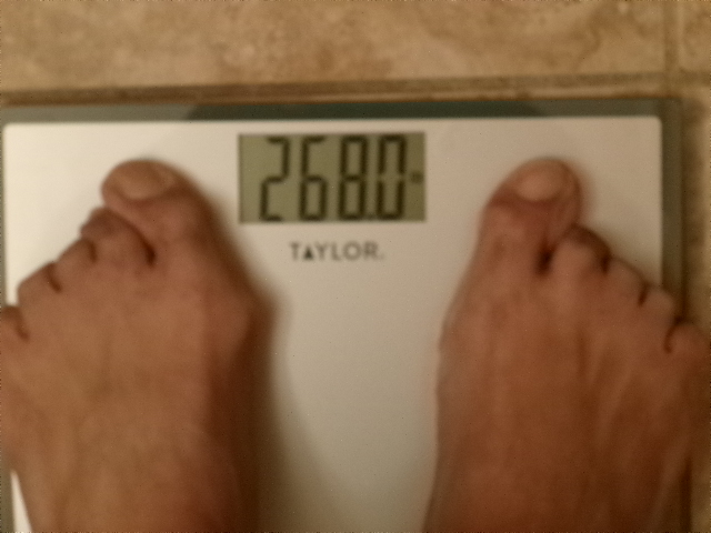 Down 1.2 at weigh-in (back to 268 even), A Little Difficult To Believe!!!
